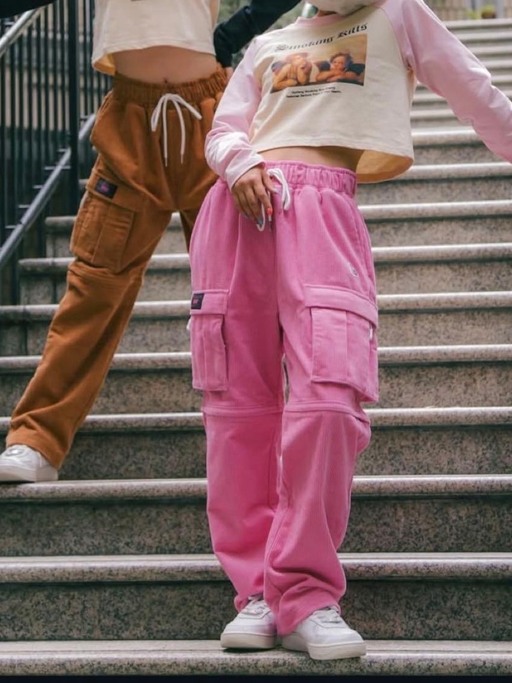 #FR2 Fxxking Rabbits Pink Corduroy Cargo Pants Rare Streetwear
